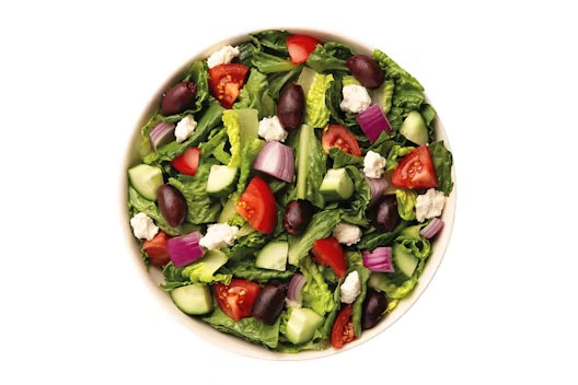 classic greek bowl with fresh vegetables