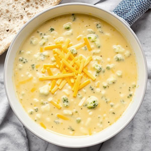 a cup of broccoli soup