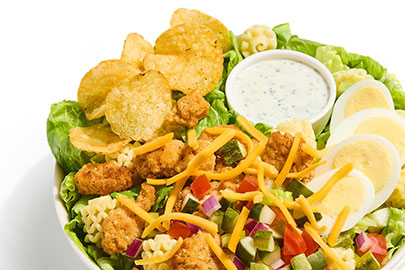 Pickle ranch salad with dressing