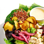 Fuji apple crunch salad with quinoa, grilled chicken and more